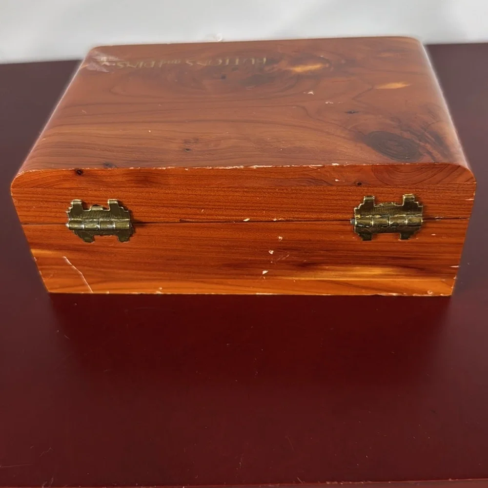 Vintage Cedar Wood Trinket Box 